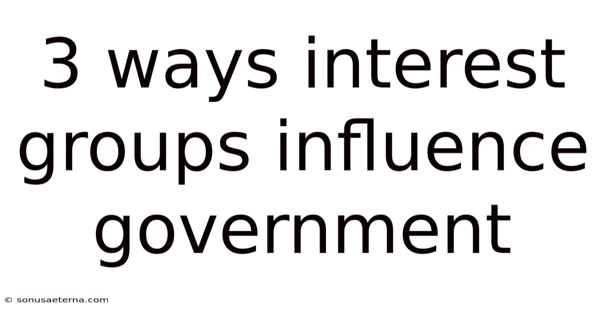 3 Ways Interest Groups Influence Government