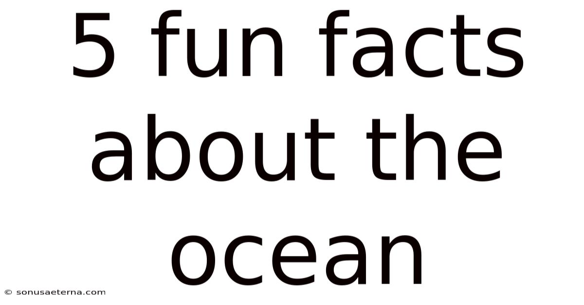 5 Fun Facts About The Ocean
