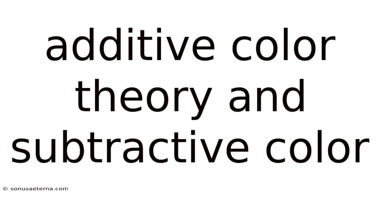 Additive Color Theory And Subtractive Color