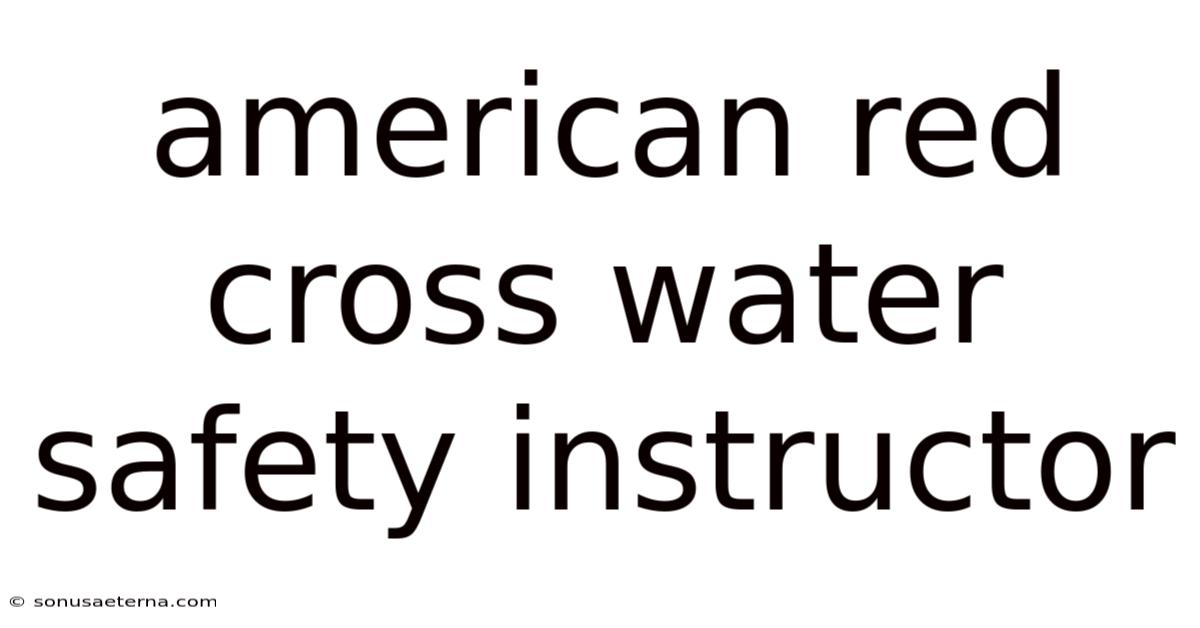 American Red Cross Water Safety Instructor