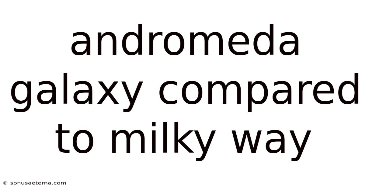 Andromeda Galaxy Compared To Milky Way