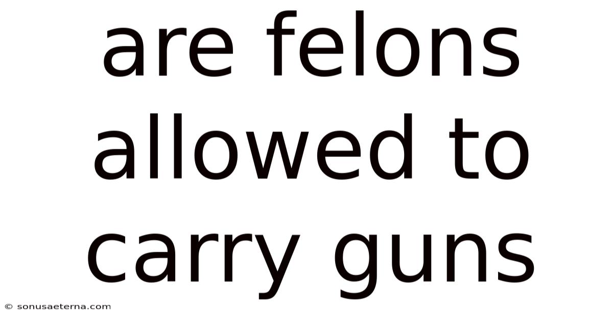 Are Felons Allowed To Carry Guns