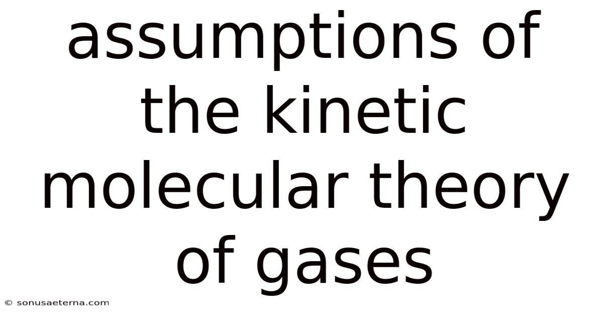 Assumptions Of The Kinetic Molecular Theory Of Gases