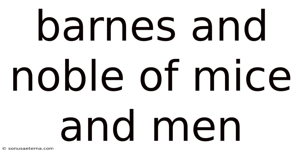 Barnes And Noble Of Mice And Men