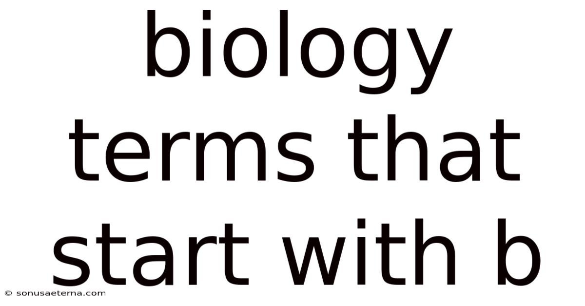 Biology Terms That Start With B
