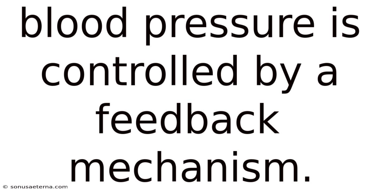 Blood Pressure Is Controlled By A Feedback Mechanism.