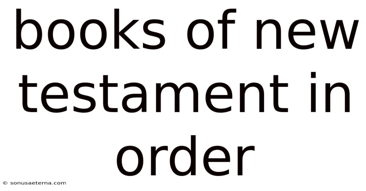 Books Of New Testament In Order