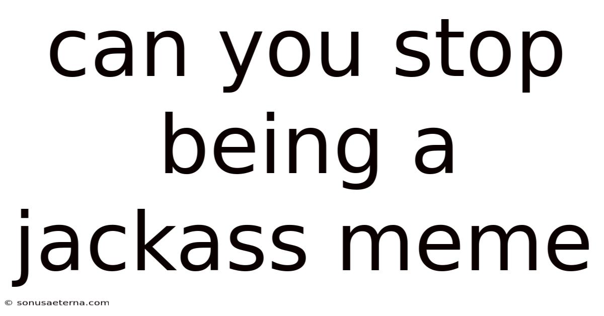 Can You Stop Being A Jackass Meme