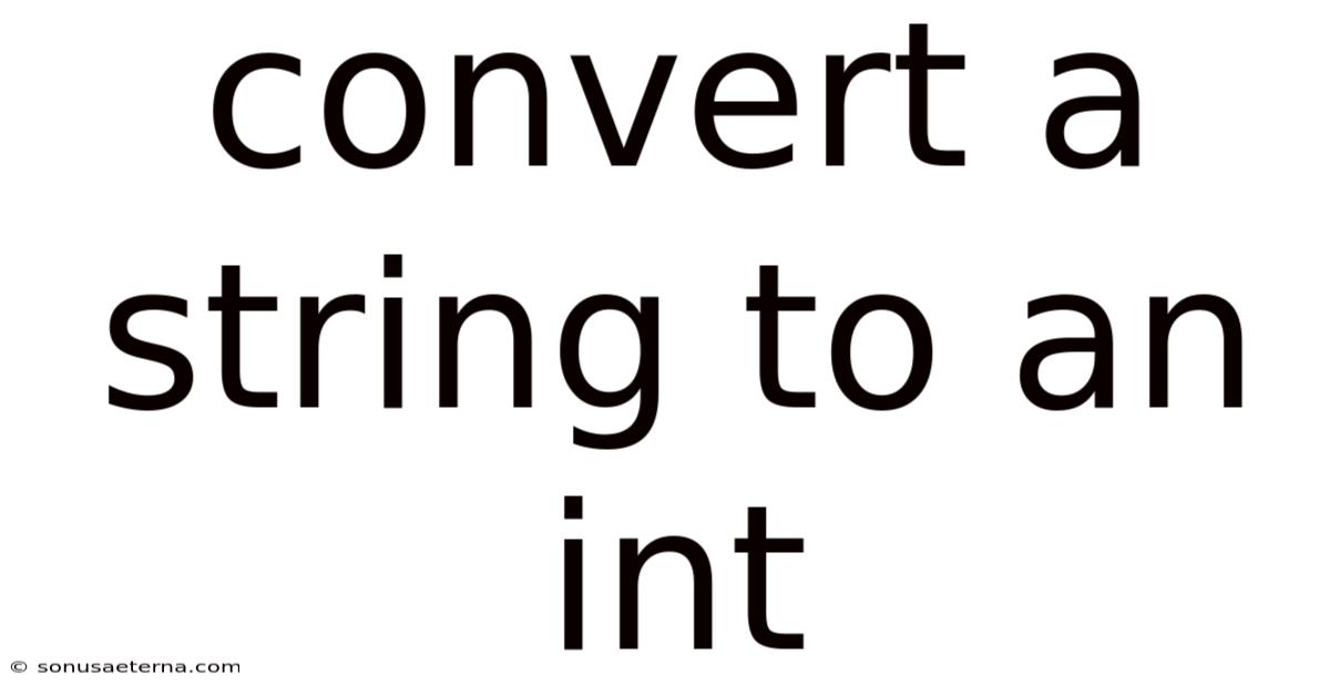 Convert A String To An Int