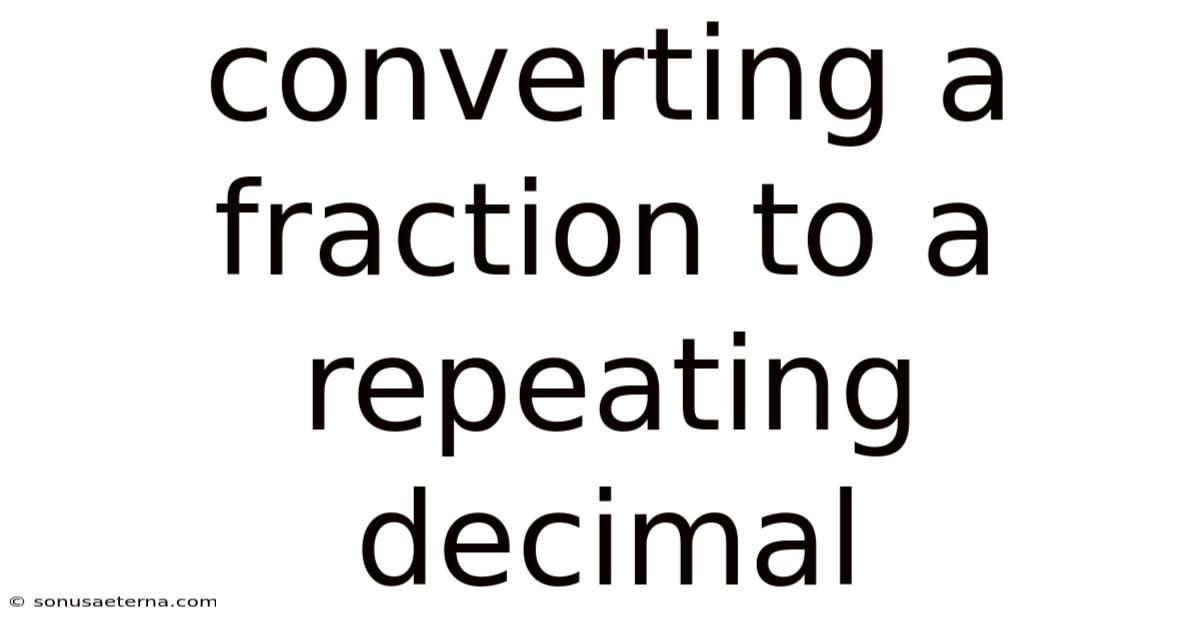 Converting A Fraction To A Repeating Decimal