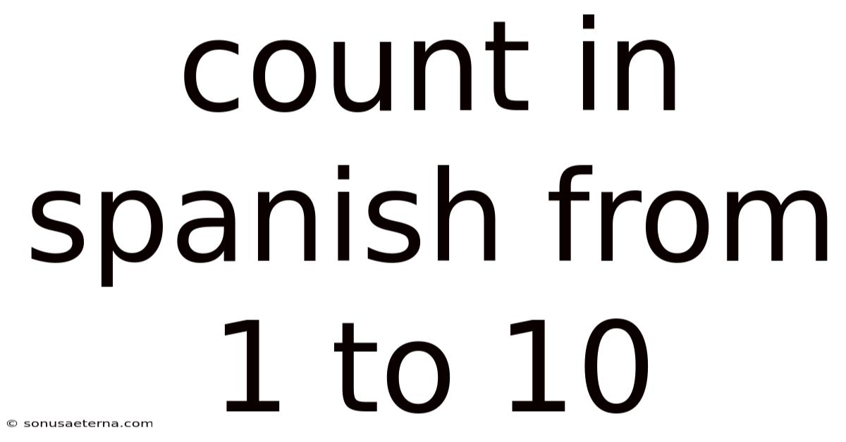 Count In Spanish From 1 To 10