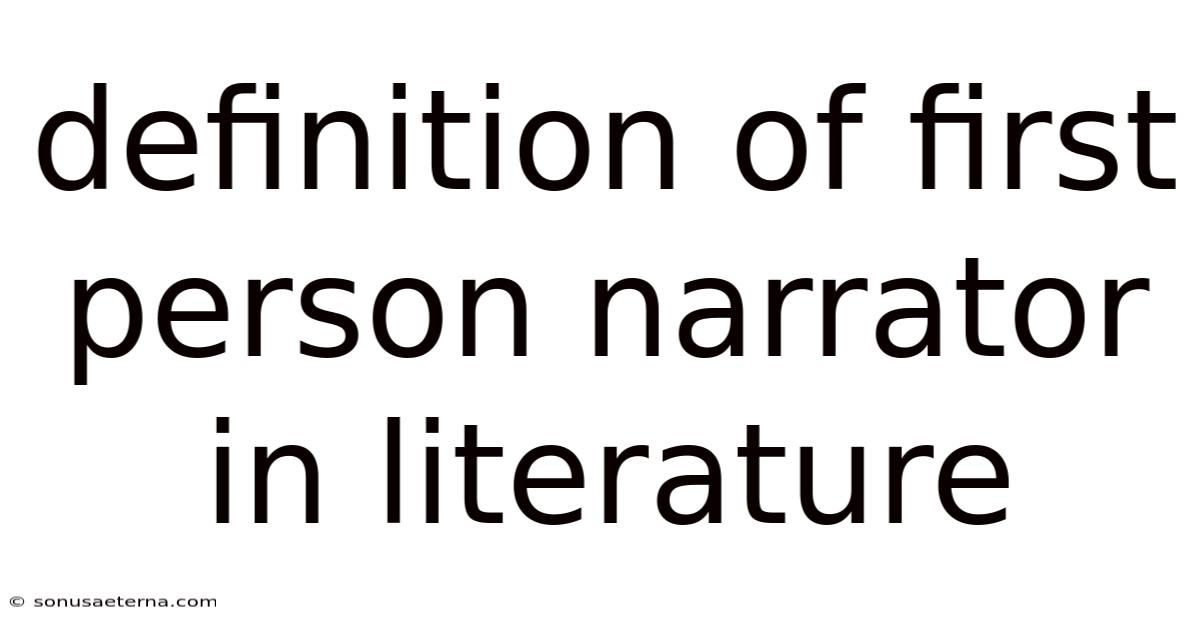 Definition Of First Person Narrator In Literature