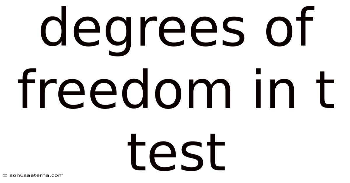 Degrees Of Freedom In T Test
