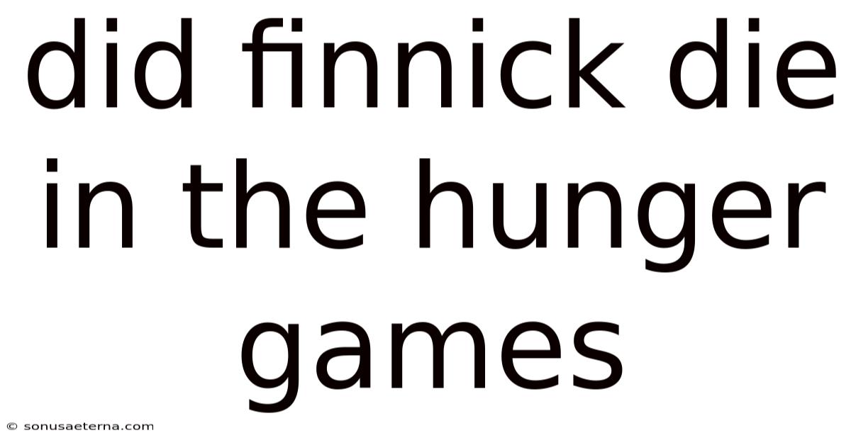 Did Finnick Die In The Hunger Games