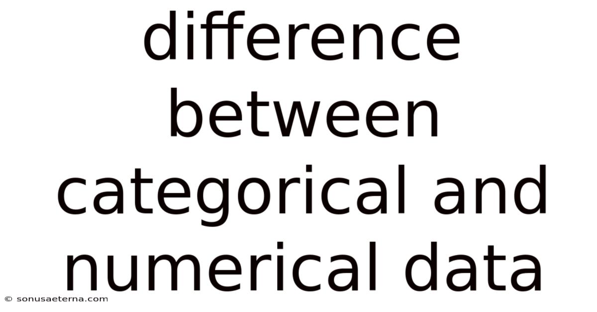 Difference Between Categorical And Numerical Data