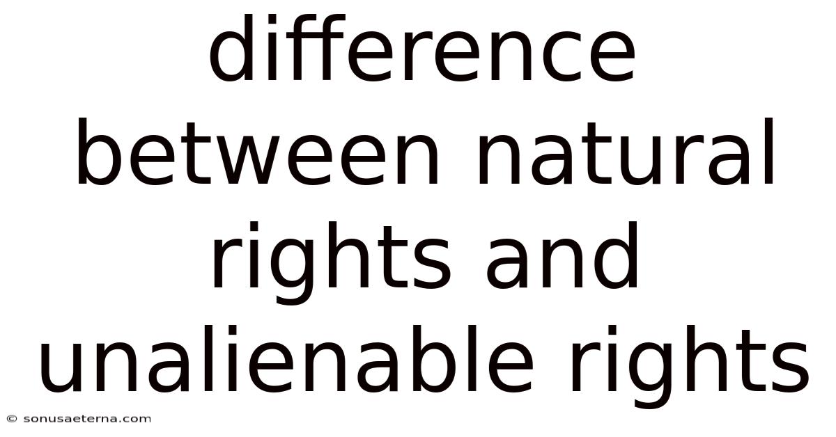 Difference Between Natural Rights And Unalienable Rights