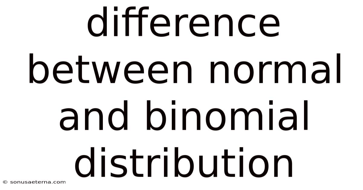 Difference Between Normal And Binomial Distribution