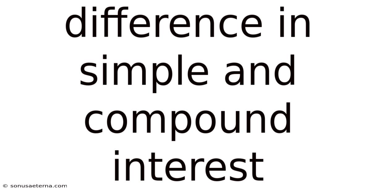 Difference In Simple And Compound Interest