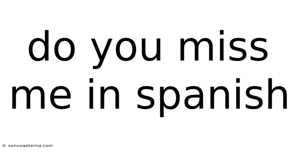 Do You Miss Me In Spanish