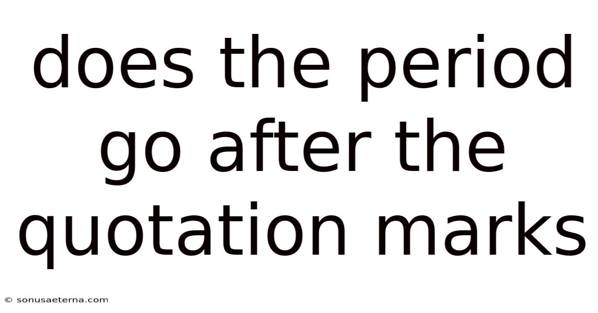 Does The Period Go After The Quotation Marks