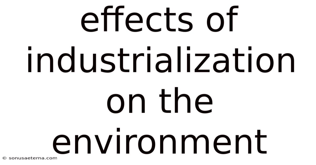 Effects Of Industrialization On The Environment