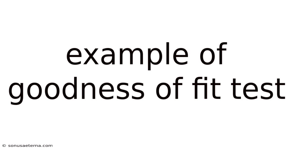 Example Of Goodness Of Fit Test