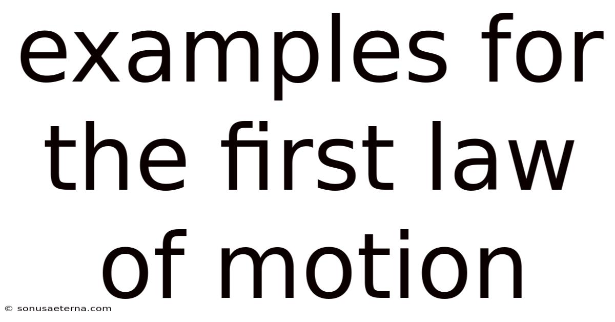 Examples For The First Law Of Motion