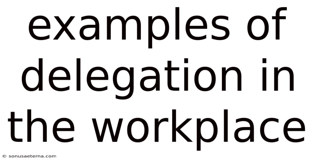 Examples Of Delegation In The Workplace