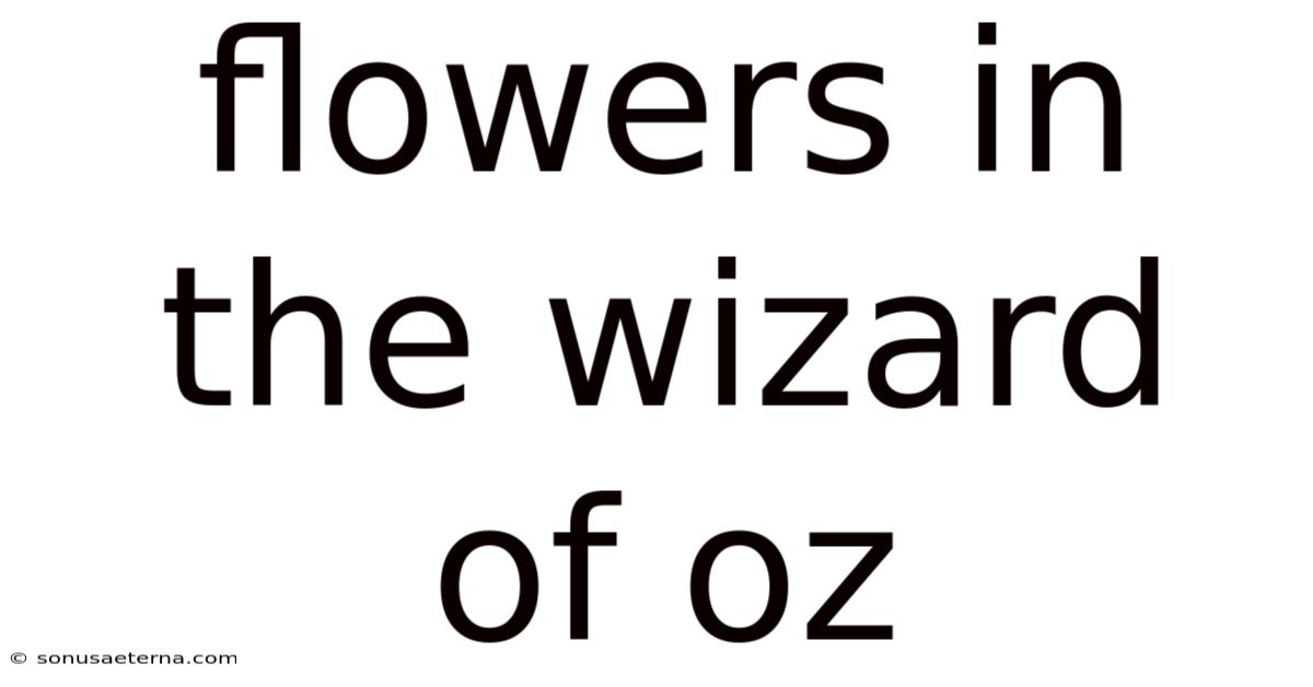 Flowers In The Wizard Of Oz