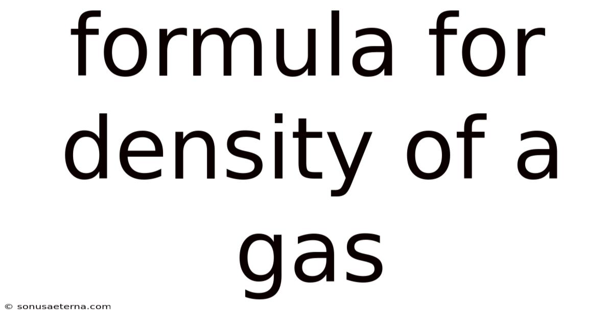 Formula For Density Of A Gas