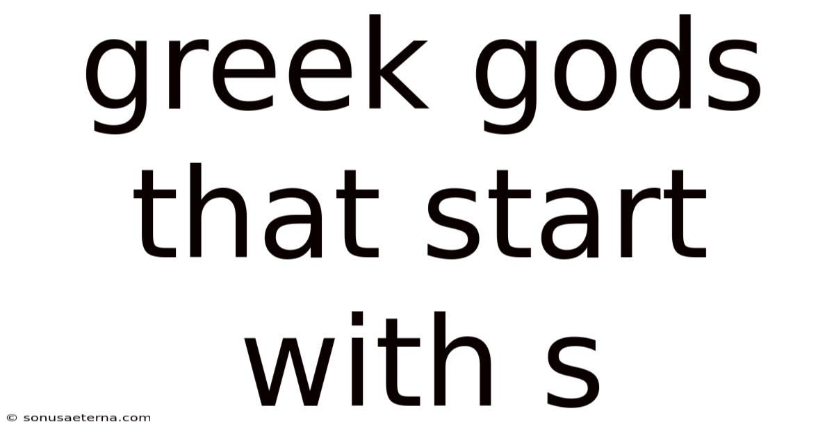 Greek Gods That Start With S