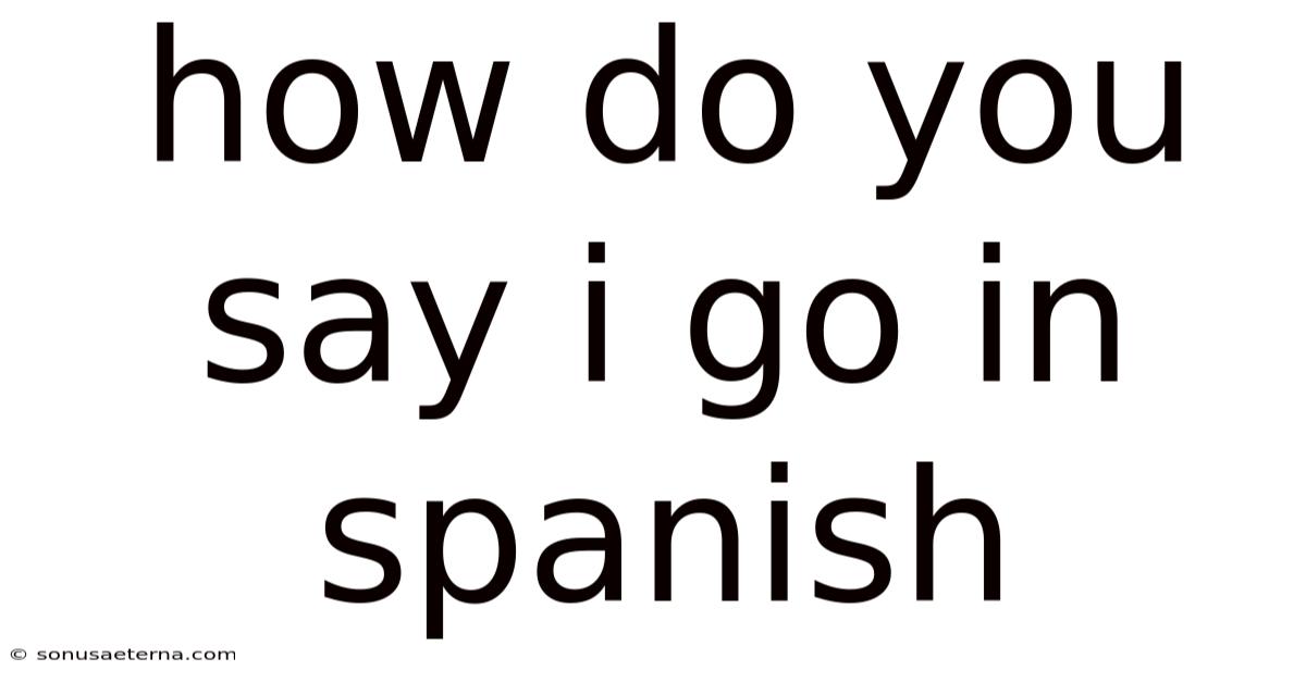 How Do You Say I Go In Spanish