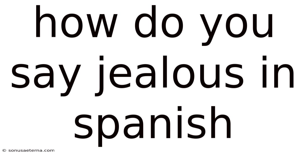 How Do You Say Jealous In Spanish