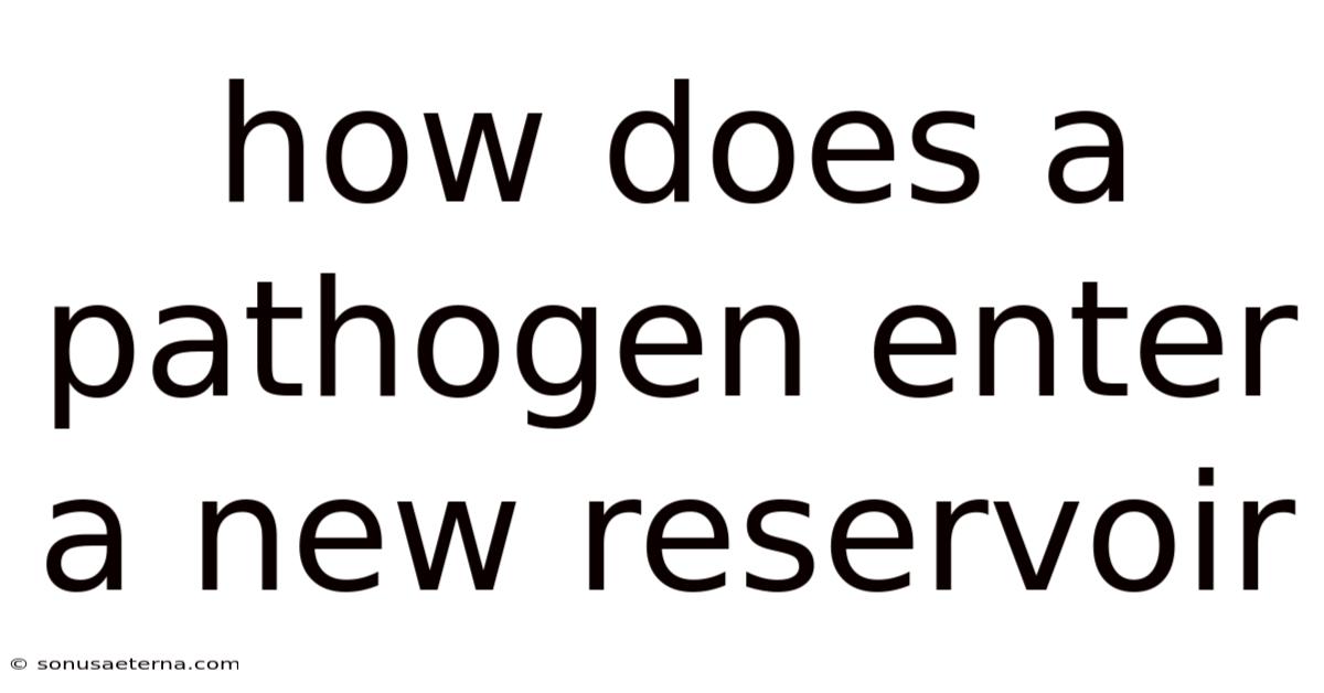 How Does A Pathogen Enter A New Reservoir