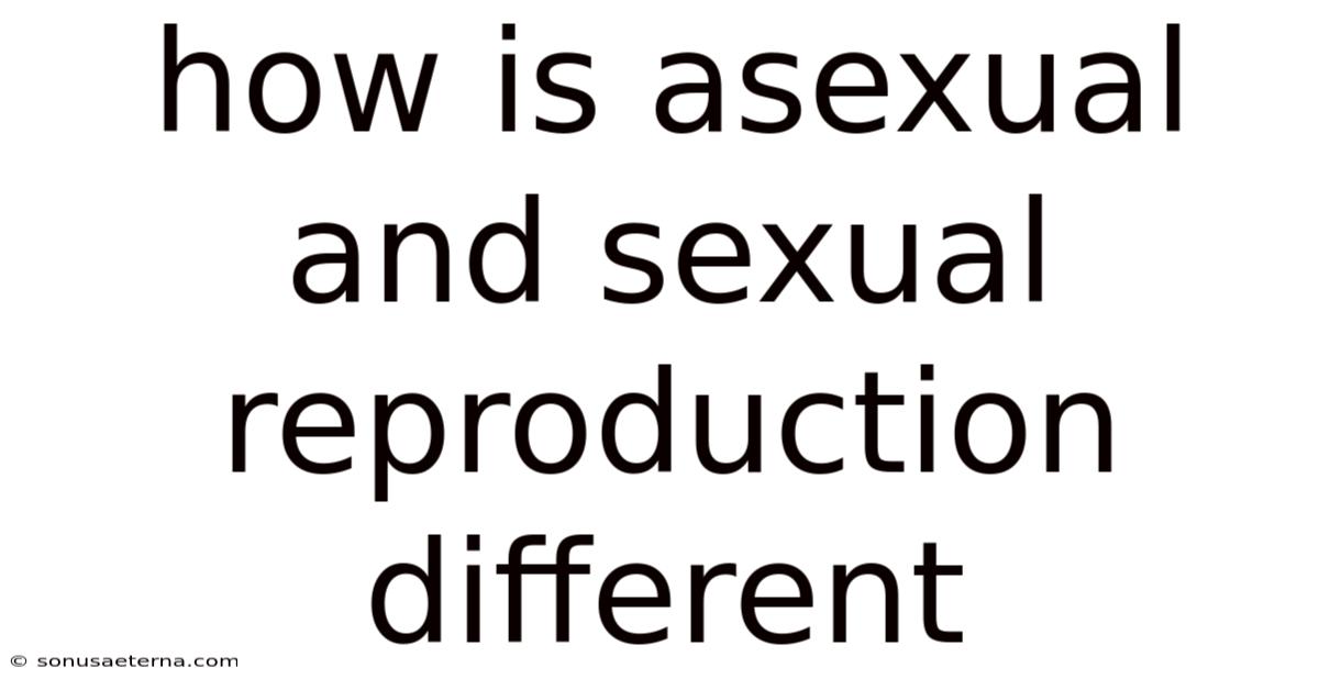 How Is Asexual And Sexual Reproduction Different