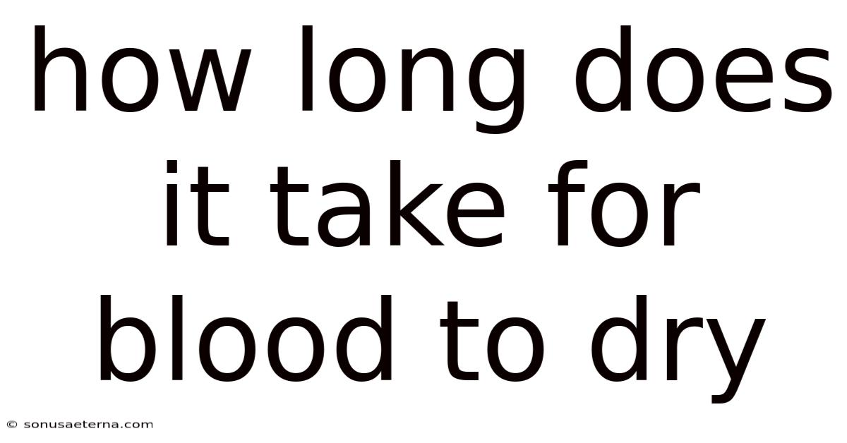 How Long Does It Take For Blood To Dry