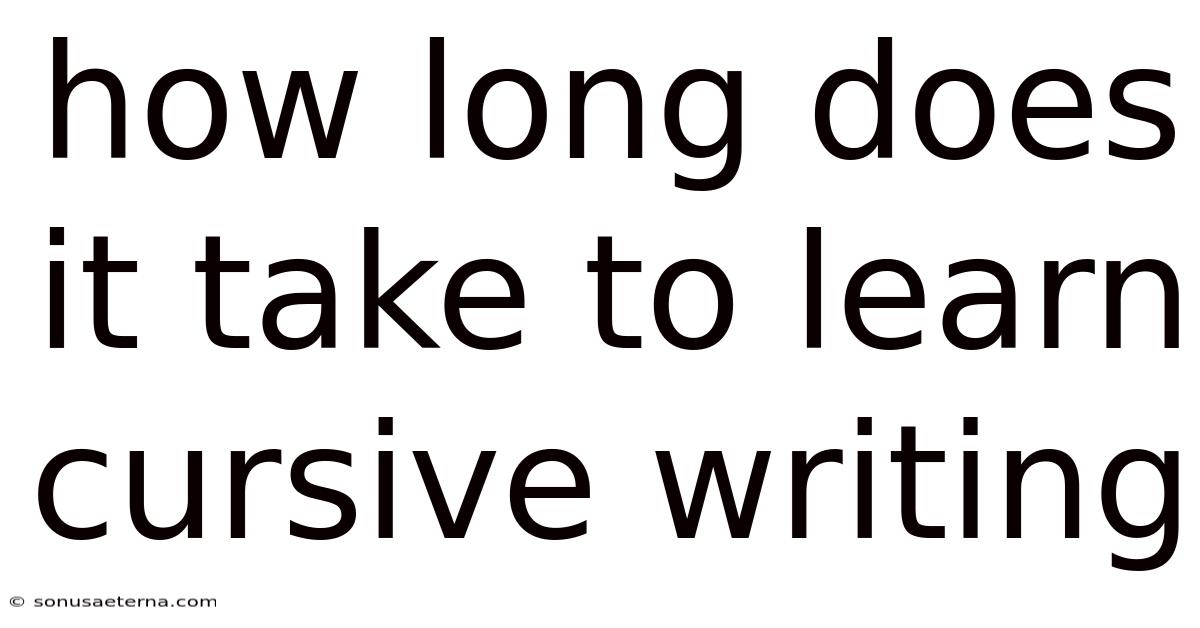 How Long Does It Take To Learn Cursive Writing