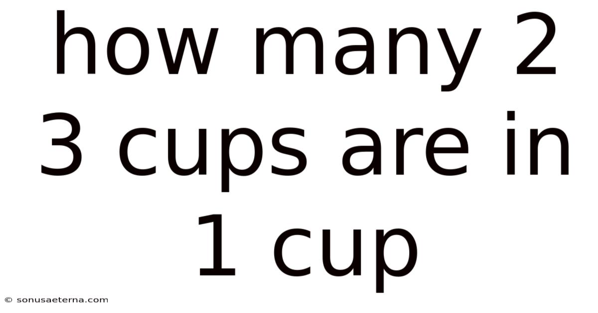How Many 2 3 Cups Are In 1 Cup