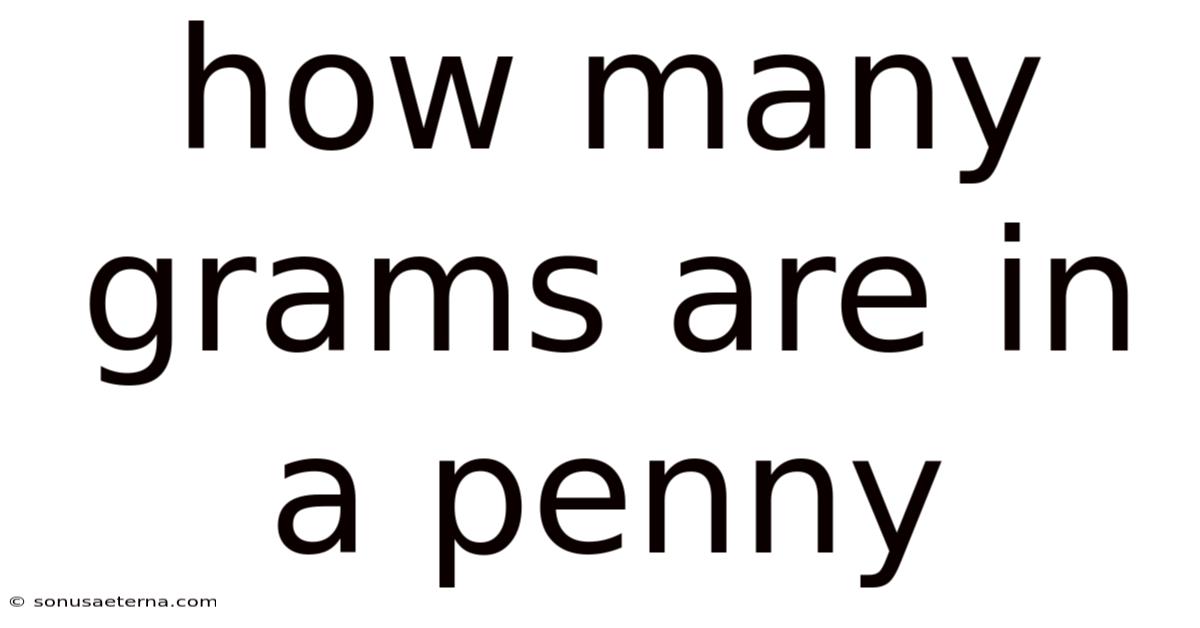 How Many Grams Are In A Penny