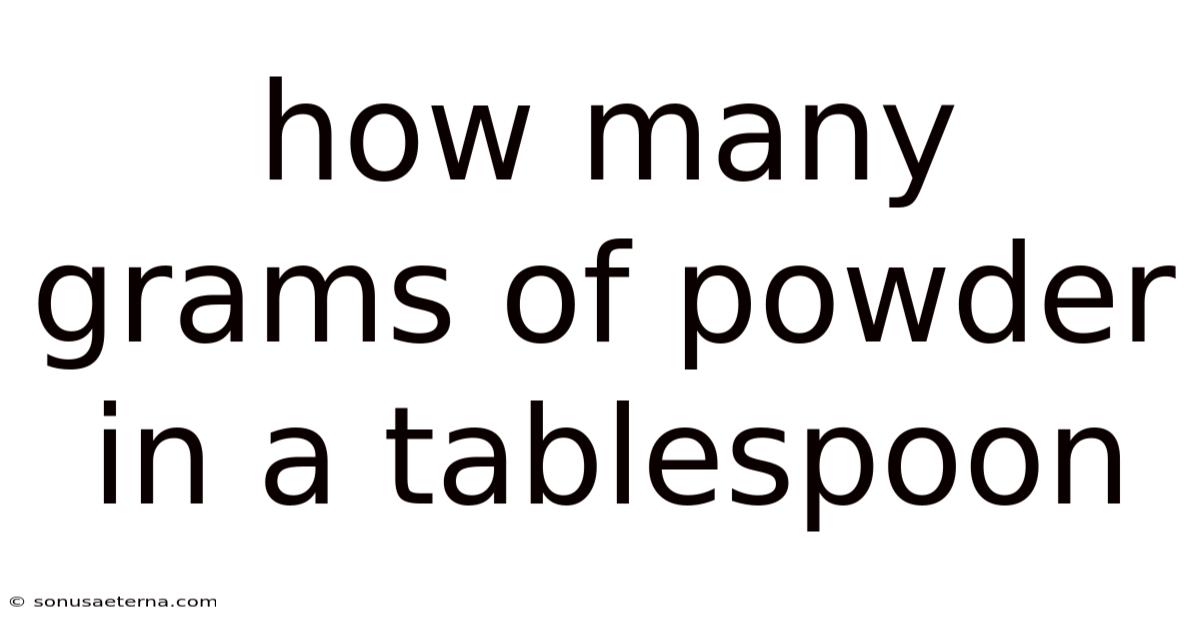 How Many Grams Of Powder In A Tablespoon