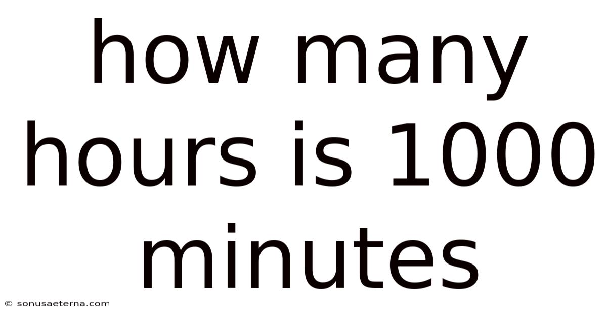 How Many Hours Is 1000 Minutes