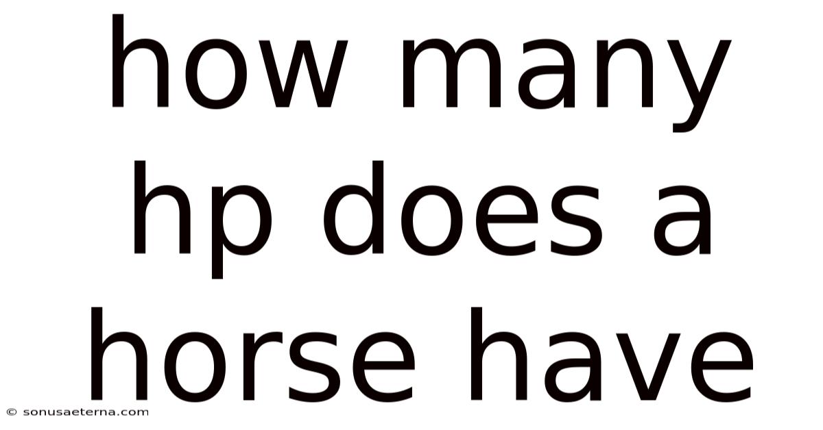 How Many Hp Does A Horse Have