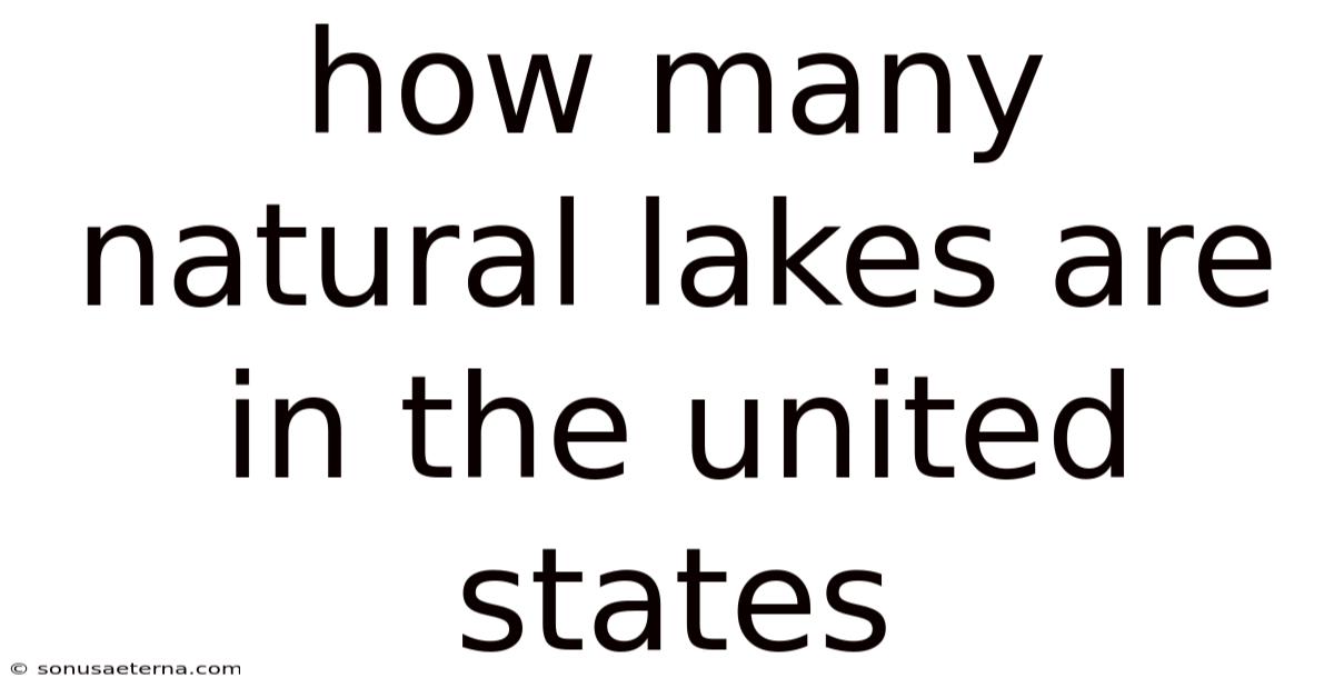 How Many Natural Lakes Are In The United States