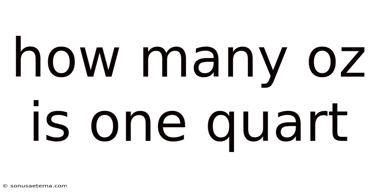 How Many Oz Is One Quart