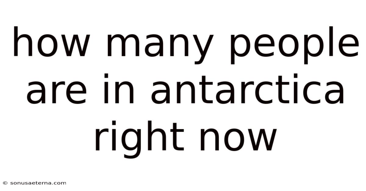 How Many People Are In Antarctica Right Now