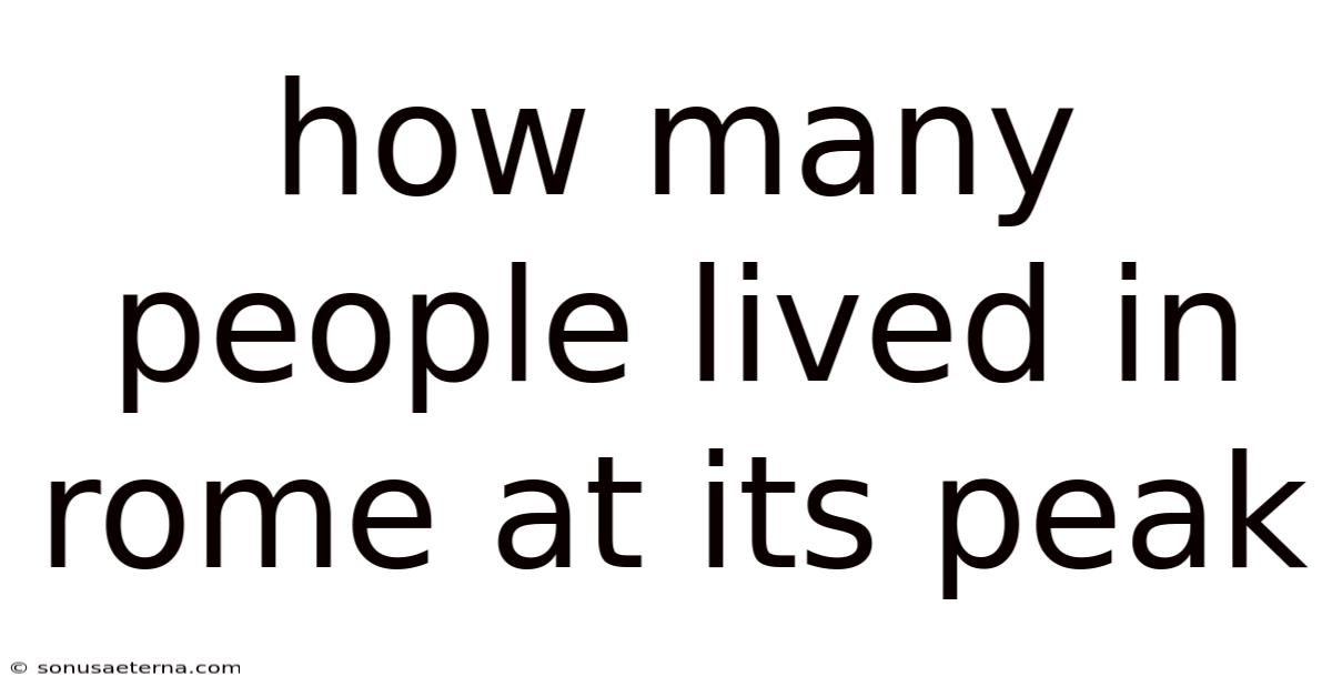 How Many People Lived In Rome At Its Peak