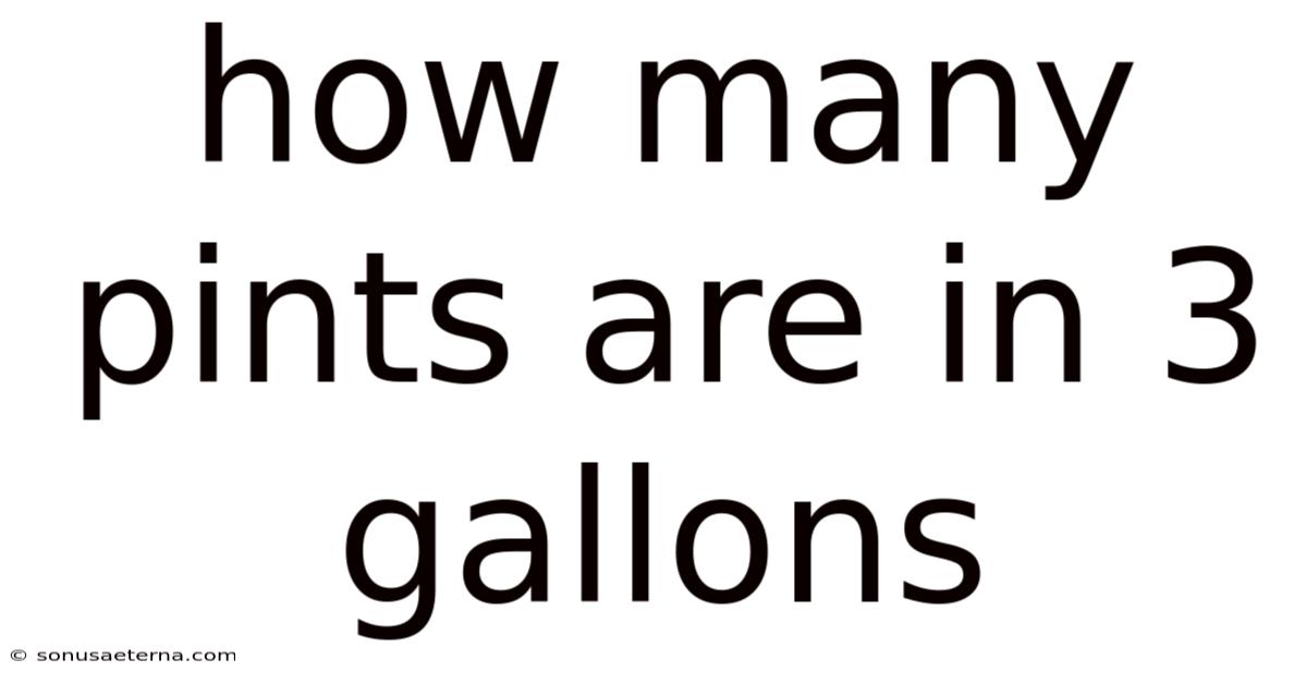 How Many Pints Are In 3 Gallons