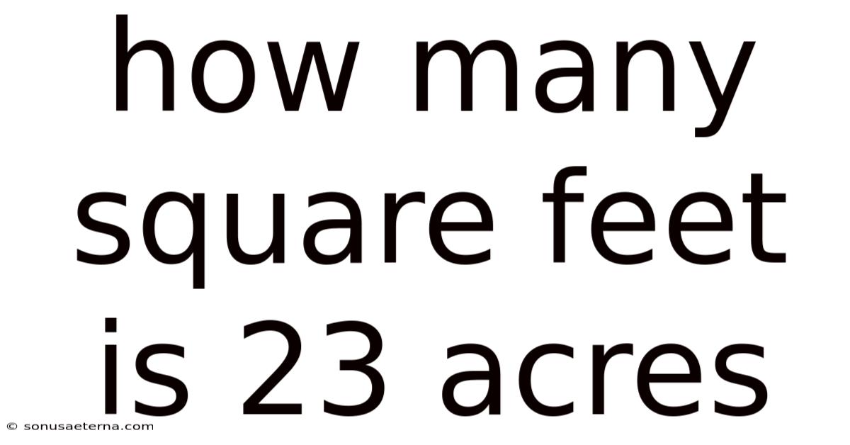 How Many Square Feet Is 23 Acres
