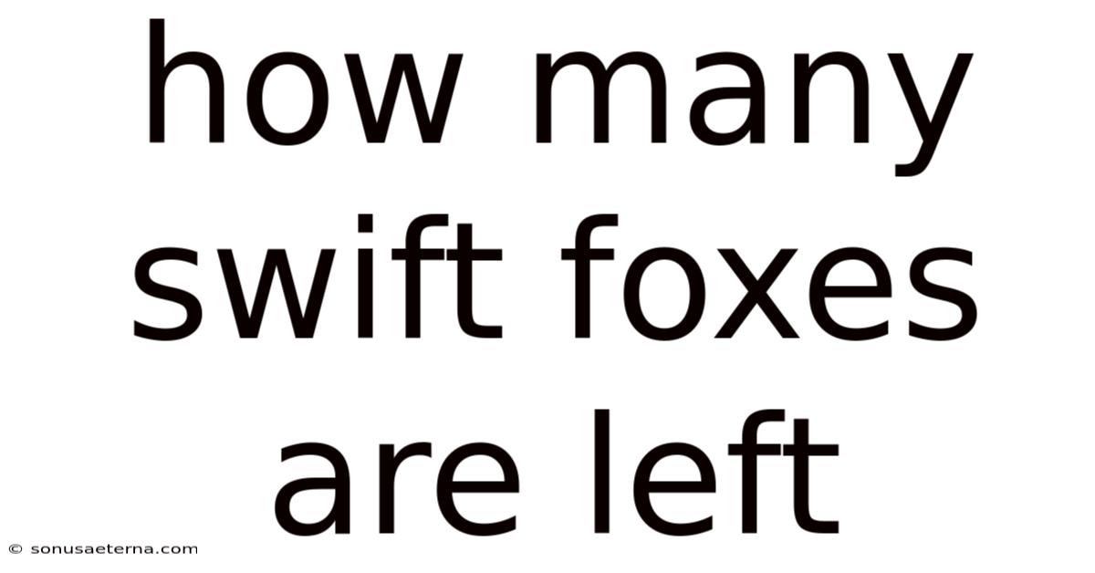 How Many Swift Foxes Are Left