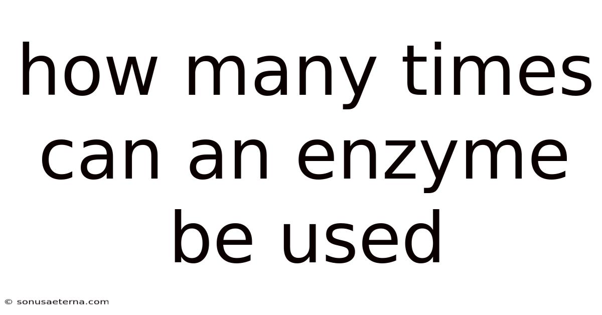How Many Times Can An Enzyme Be Used